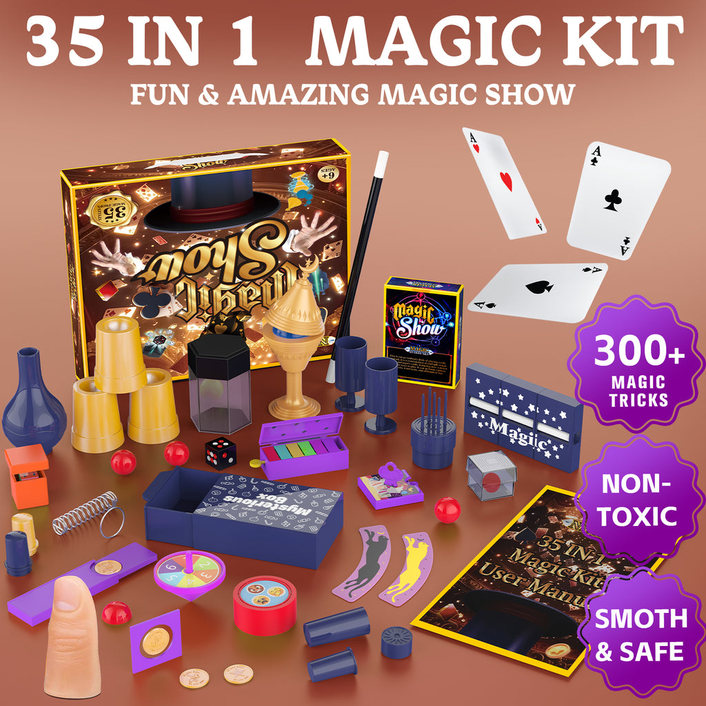 Nicella Magic Kit for Kids, 300+ Magic Tricks with Step-by-Step Video Instructions, Magic Set and STEM Toy for Boys Girls, Birthday Gift for Kids Age 6-12