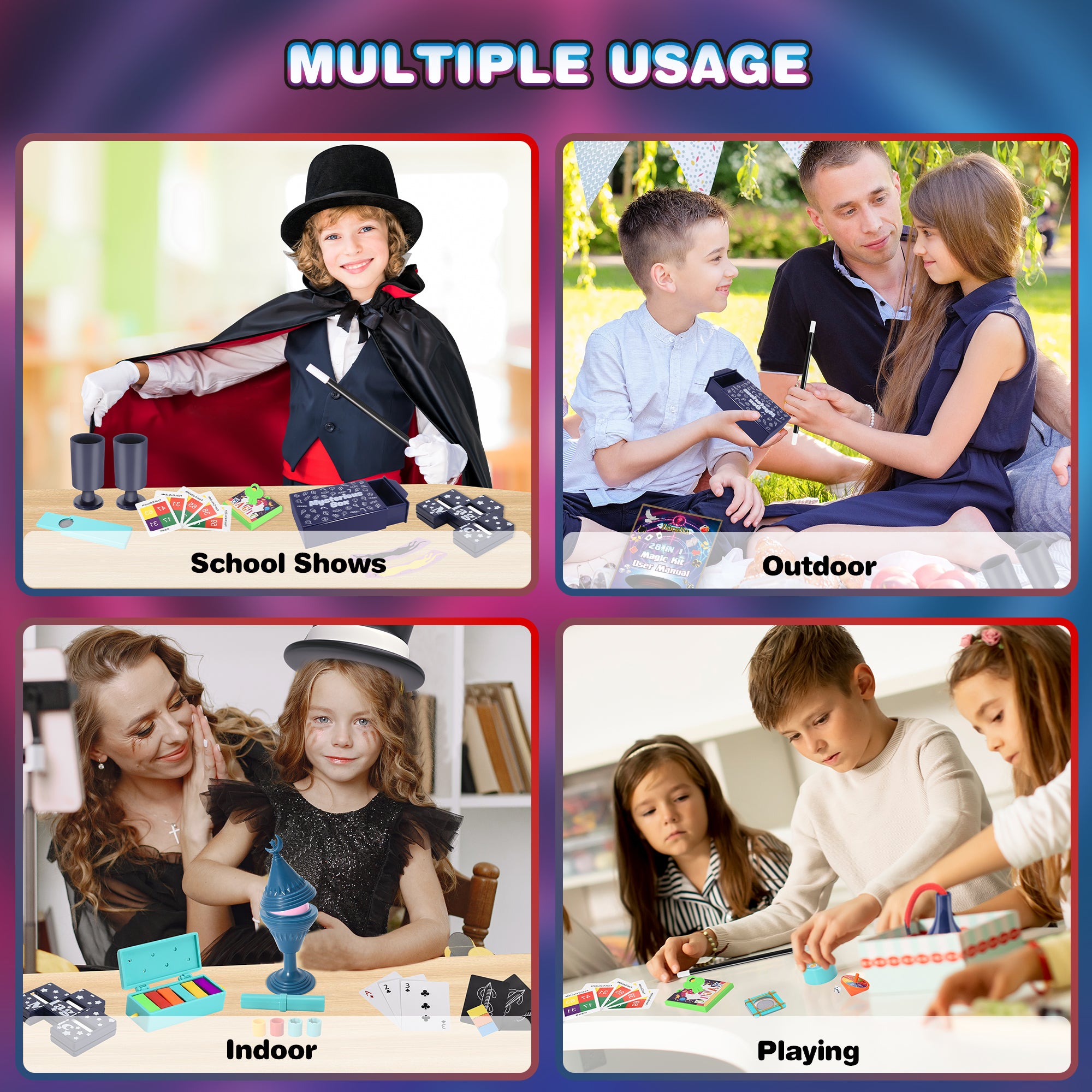 Nicella Magic Kit for Kids, 109+ Magic Tricks with Manual and Video Tutorials, STEM Toy Magic Toy for Boys Girls,Birthday Gift for Kids Age 6-12 Years Old