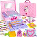Unicorn 2-in-1 Friendship Bracelet Kit, Weaving Loom Toy for Kids, Crafts Kit for Girls age 6-12, Knitting Activity DIY Toys Birthday Gift for Girls Ages 6 to 12