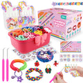 Nicella Bracelet Making Kit for Girls, 1200+Pcs Rubber Bands Bracelet Kit with 2 Unicorn Weaving Loom Tool, Art and Craft Kit Toy, Birthday Gift for Girls Kids 6–12 (Purple)
