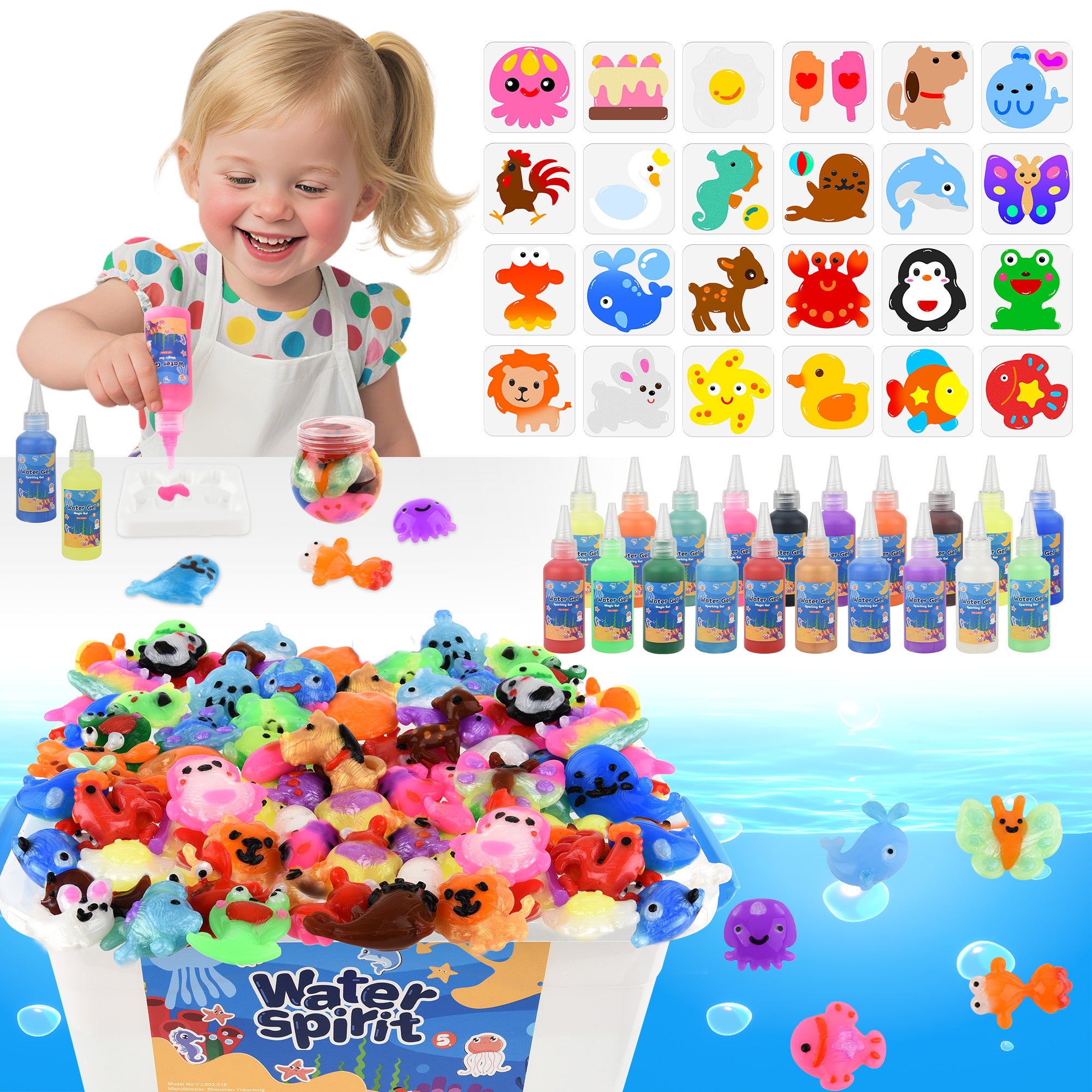 Nicella Magic Water Elf Toy Kit , Aqua Fairy Water Gel Kit for Kids, Squishy Maker Kits Water Pets, Birthday Gifts, Party Favors, Make Your Own Squishies Toys Craft for boys girls Kids Ages 3+