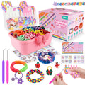 Nicella Bracelet Making Kit for Girls, 1200+Pcs Rubber Bands Bracelet Kit with 2 Unicorn Weaving Loom Tool, Art and Craft Kit Toy, Birthday Gift for Girls Kids 6–12(Pink)