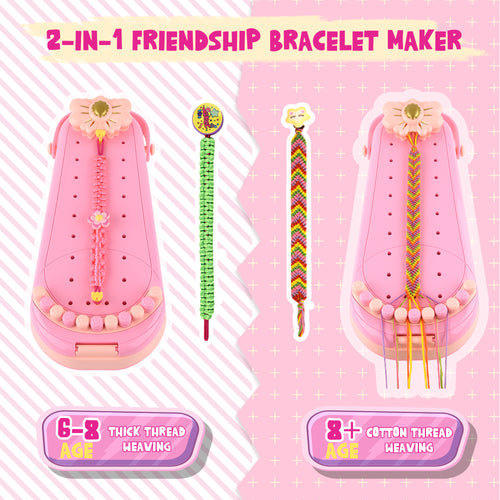 Nicella 2-in-1 Friendship Bracelet Making Kit for Girls Age 6-12, DIY Arts and Crafts Kit Toys for Kids, Christmas Birthday Gifts for Girl, Popular Bracelets Maker Toys Set