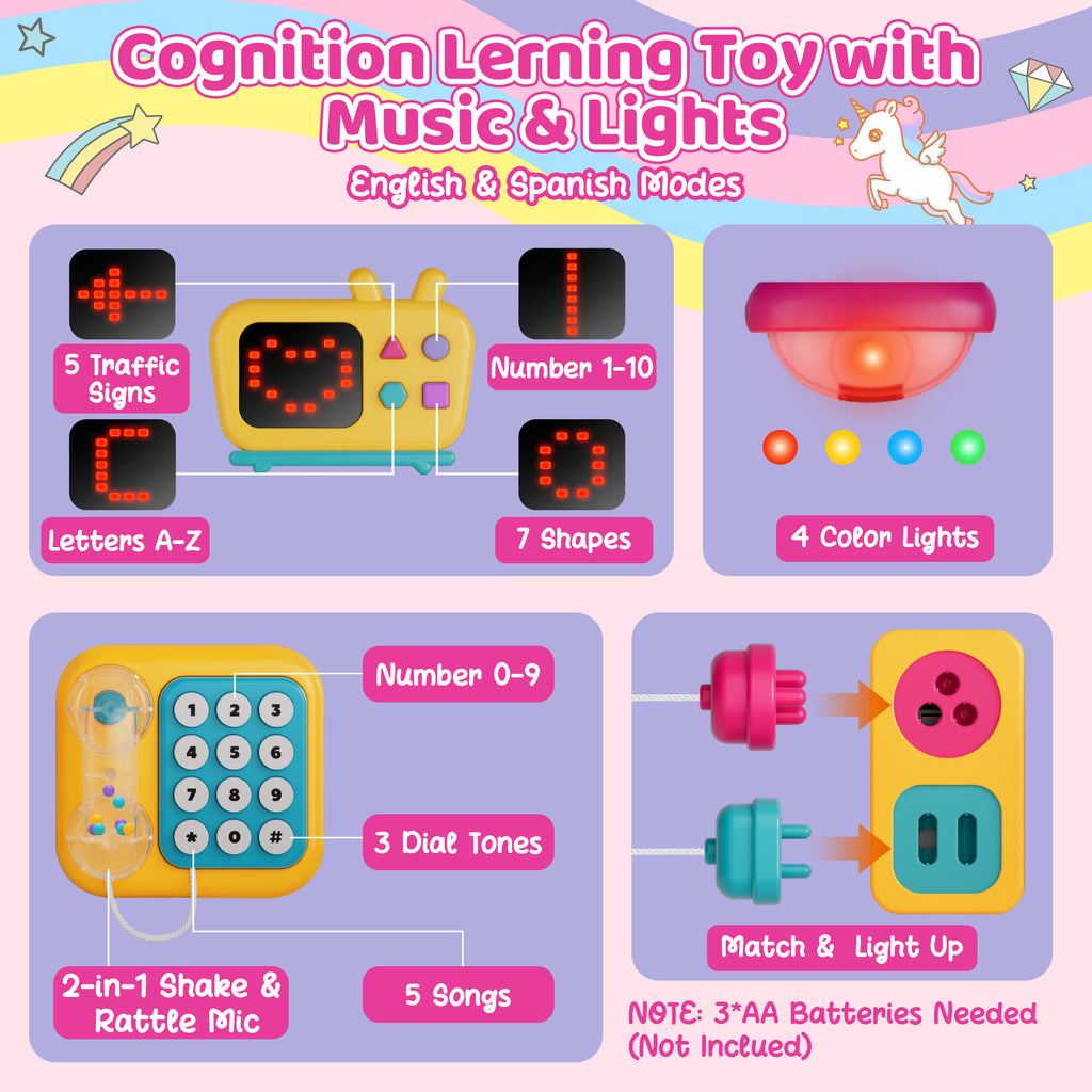 Nicella Busy Board Montessori Toy for 1 Year Old Girls - 56-in-1 Early Learning Toy for Toddlers, Perfect Birthday Gift for 1-3 Year Old Boys & Girls