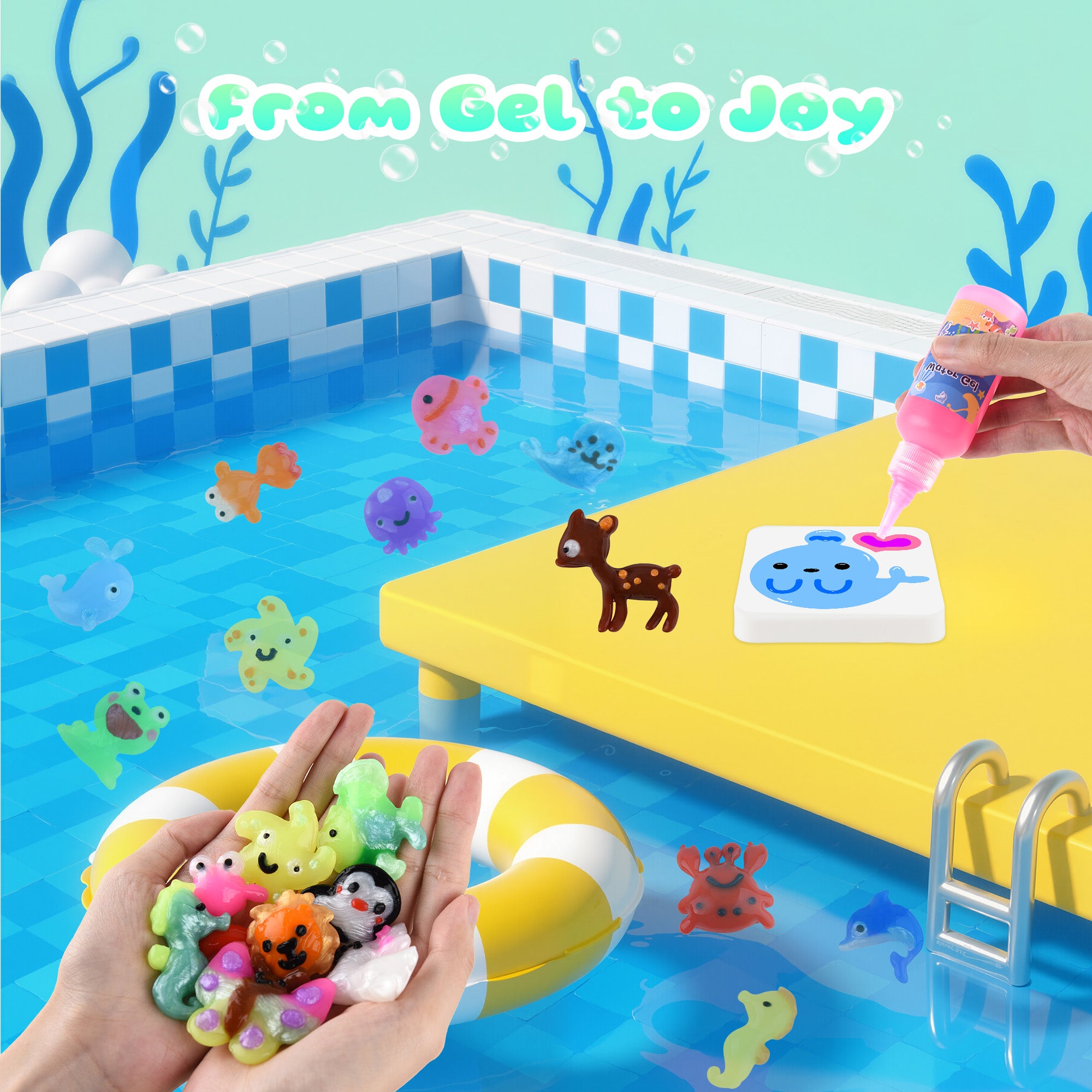 Nicella Magic Water Elf Toy Kit , Aqua Fairy Water Gel Kit for Kids, Squishy Maker Kits Water Pets, Birthday Gifts, Party Favors, Make Your Own Squishies Toys Craft for boys girls Kids Ages 3+