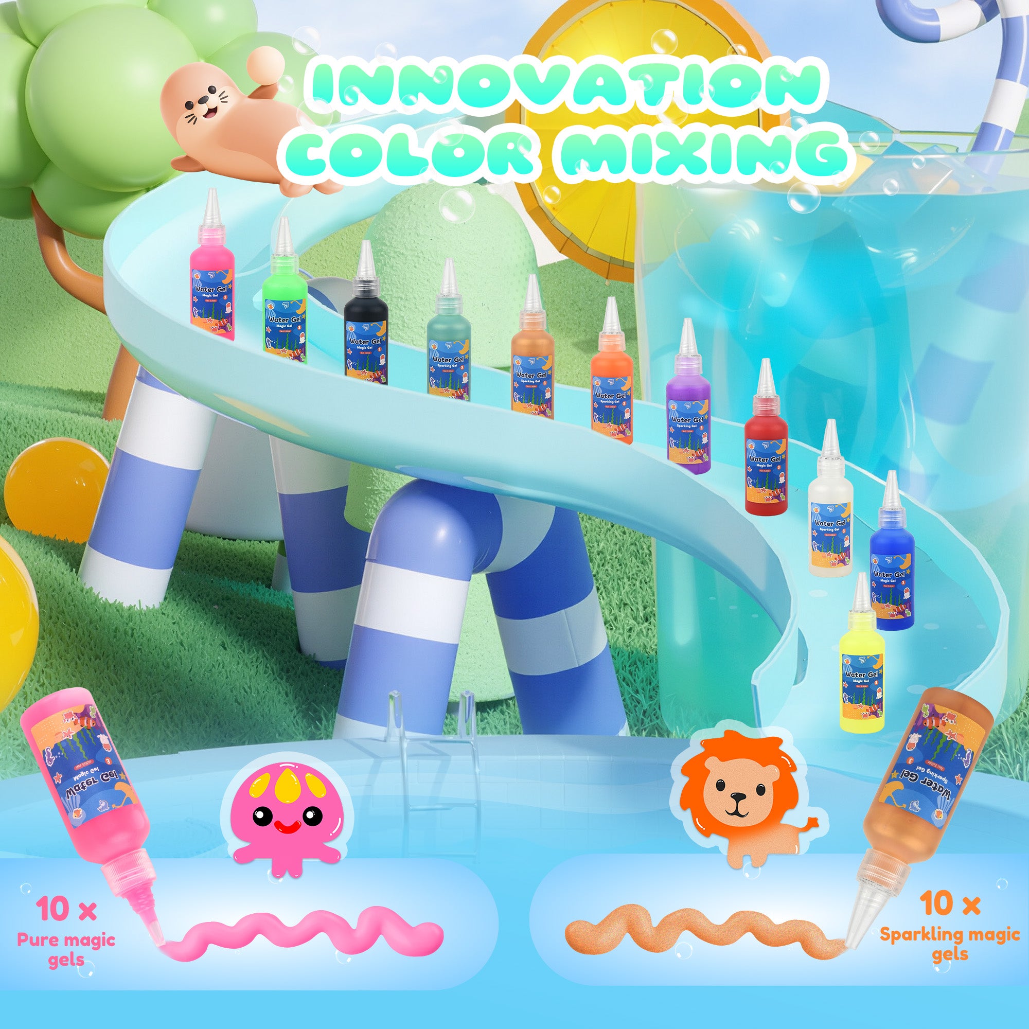 Nicella Magic Water Elf Toy Kit , Aqua Fairy Water Gel Kit for Kids, Squishy Maker Kits Water Pets, Birthday Gifts, Party Favors, Make Your Own Squishies Toys Craft for boys girls Kids Ages 3+