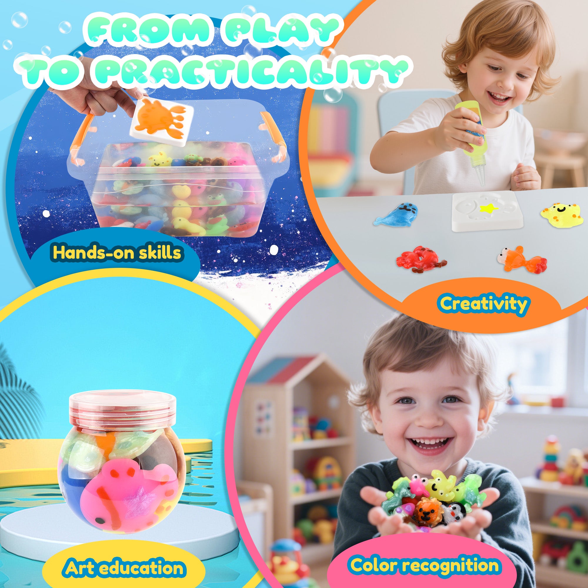 Nicella Magic Water Elf Toy Kit , Aqua Fairy Water Gel Kit for Kids, Squishy Maker Kits Water Pets, Birthday Gifts, Party Favors, Make Your Own Squishies Toys Craft for boys girls Kids Ages 3+