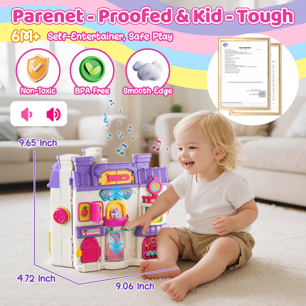 Nicella Busy Board Montessori Toy for 1 Year Old Girls - 56-in-1 Early Learning Toy for Toddlers, Perfect Birthday Gift for 1-3 Year Old Boys & Girls