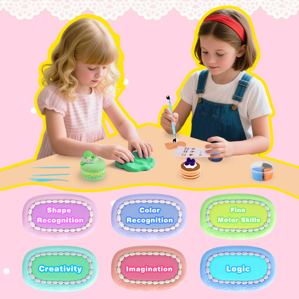 Nicella Air Dry Clay for Kids-12 Cake Modeling Clay , Molding Clay with Sculpting Tools & Tutorials, Ultra Light & Safe, DIY Arts and Crafts Gift for Girls Boys Ages 3+