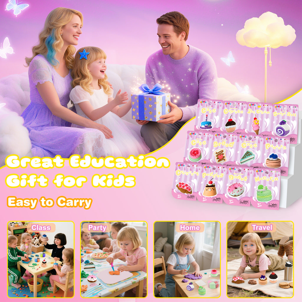 Nicella Air Dry Clay for Kids-12 Cake Modeling Clay , Molding Clay with Sculpting Tools & Tutorials, Ultra Light & Safe, DIY Arts and Crafts Gift for Girls Boys Ages 3+