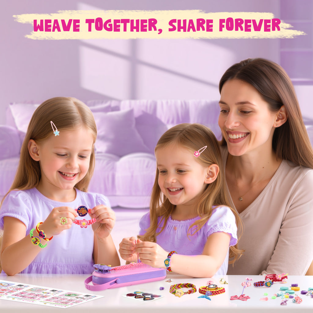 Nicella 2-in-1 Friendship Bracelet Making Kit for Girls Age 6-12, DIY Arts and Crafts Kit Toys for Kids, Christmas Birthday Gifts for Girl, Popular Bracelets Maker Toys Set