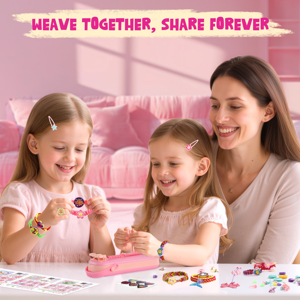 Nicella 2-in-1 Friendship Bracelet Making Kit for Girls Age 6-12, DIY Arts and Crafts Kit Toys for Kids, Christmas Birthday Gifts for Girl, Popular Bracelets Maker Toys Set